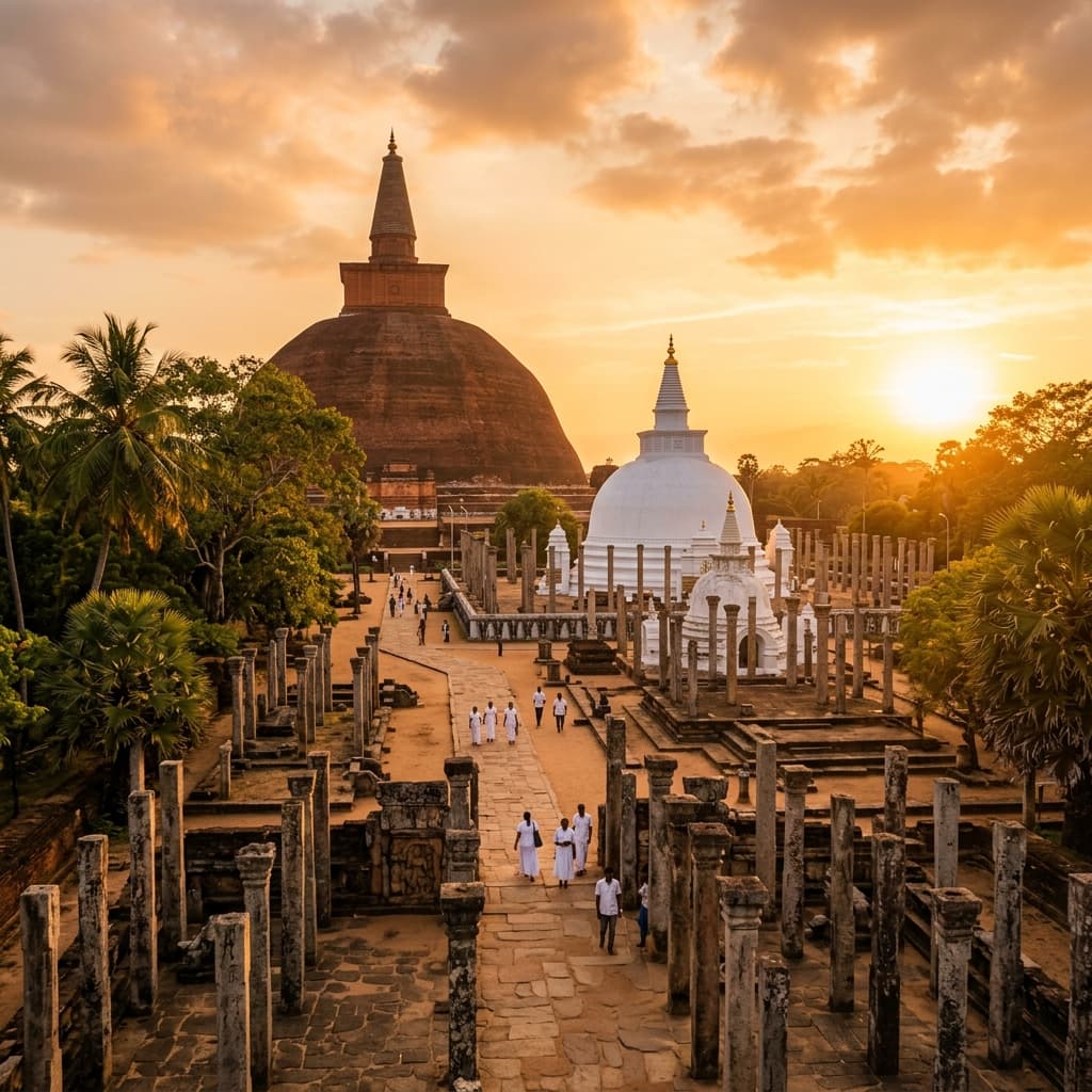 Ancient stupas and stone relics in Sri Lanka